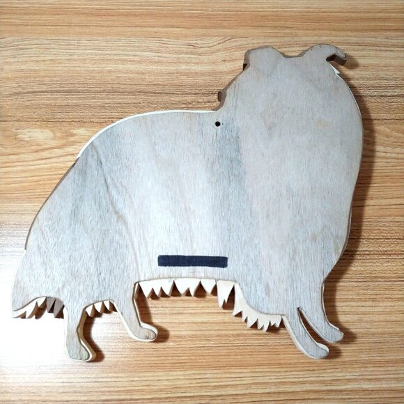 Border Collie Intarsia Wood Art - Picture 3 of 4